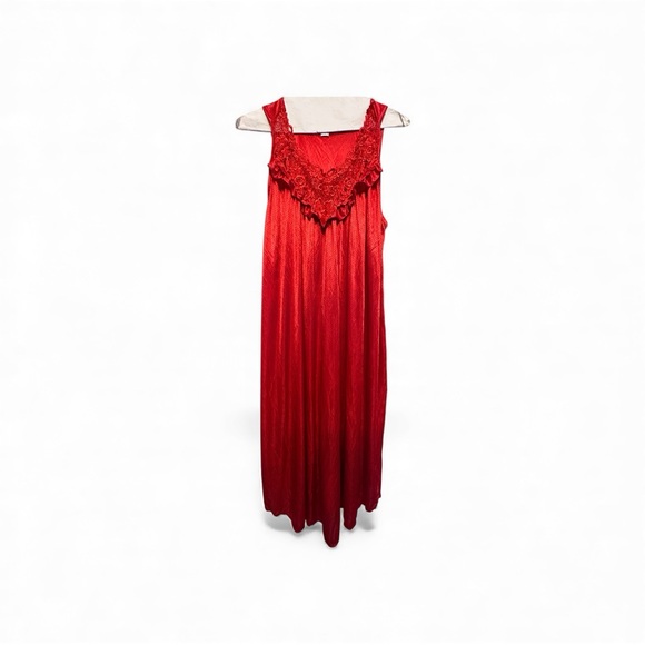 Vintage Other - Vintage Red Lace Trim Chemise Medium